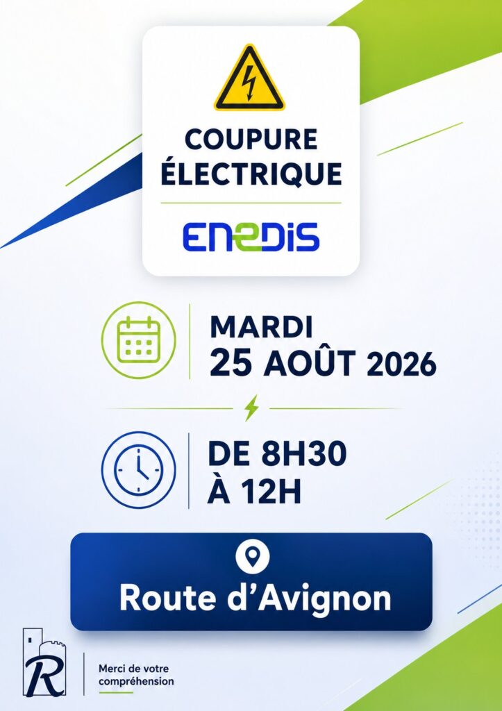 ⚠️ Information importante – Coupure d'électricité programmée ⚡