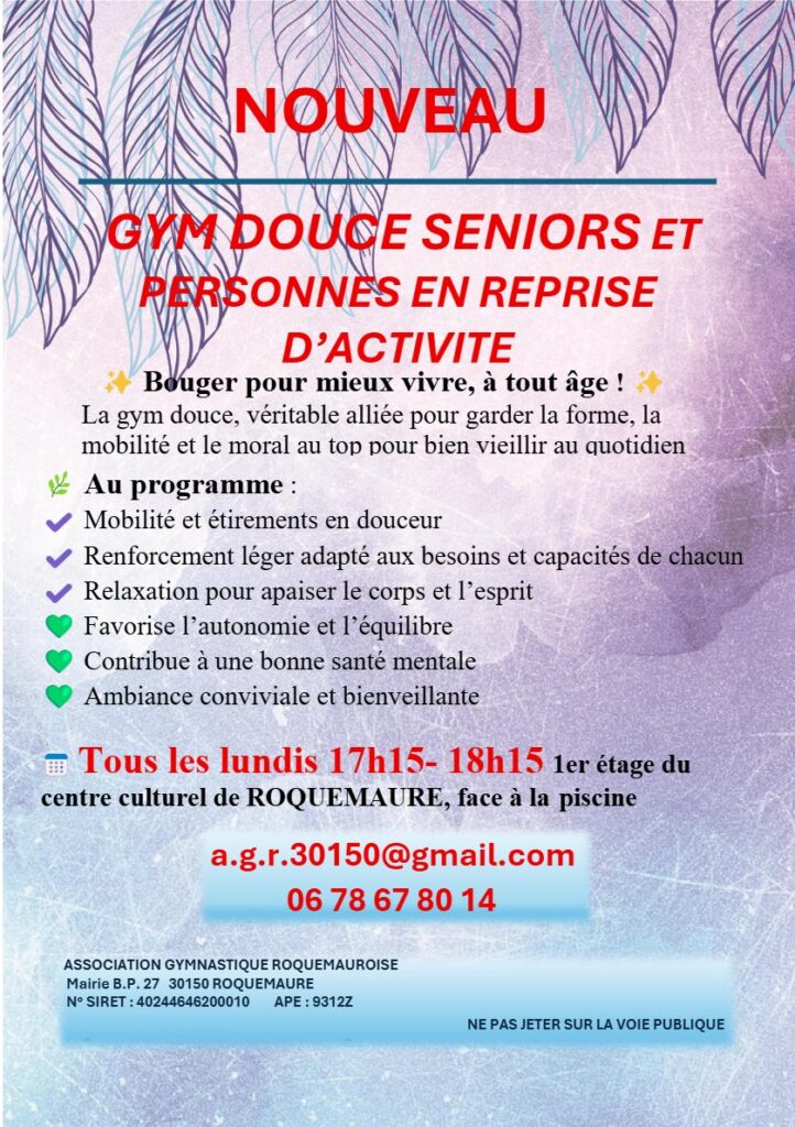 🌿Gym douce pour les seniors et les personnes en reprise d’activité🌿