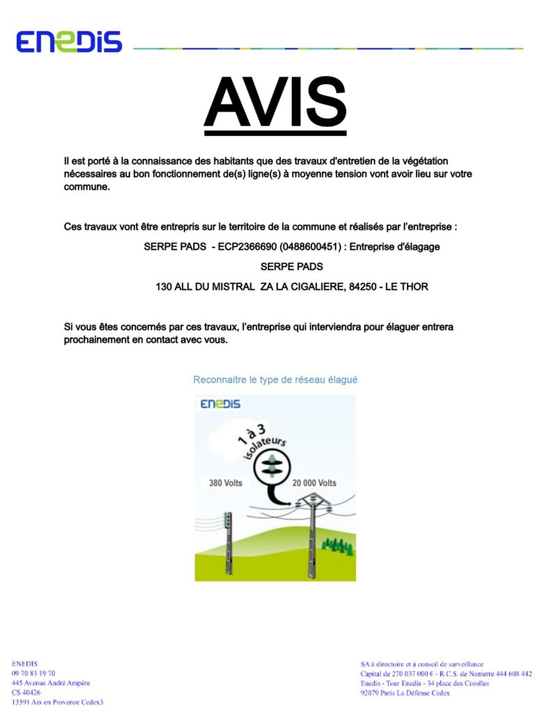 🌱AVIS - TRAVAUX D'ENTRETIEN DE LA VEGETATION