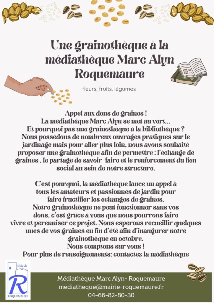 Une grainothèque à la Médiathèque Marc Alyn