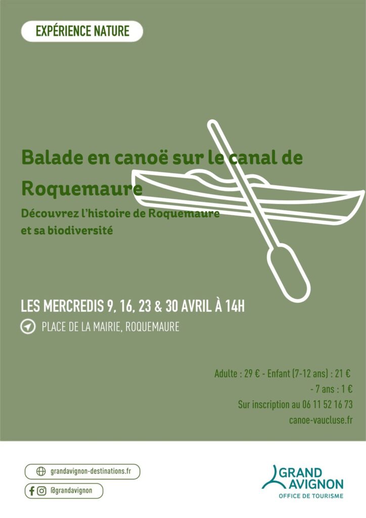 BALADE EN CANOE SUR LE CANAL DE ROQUEMAURE