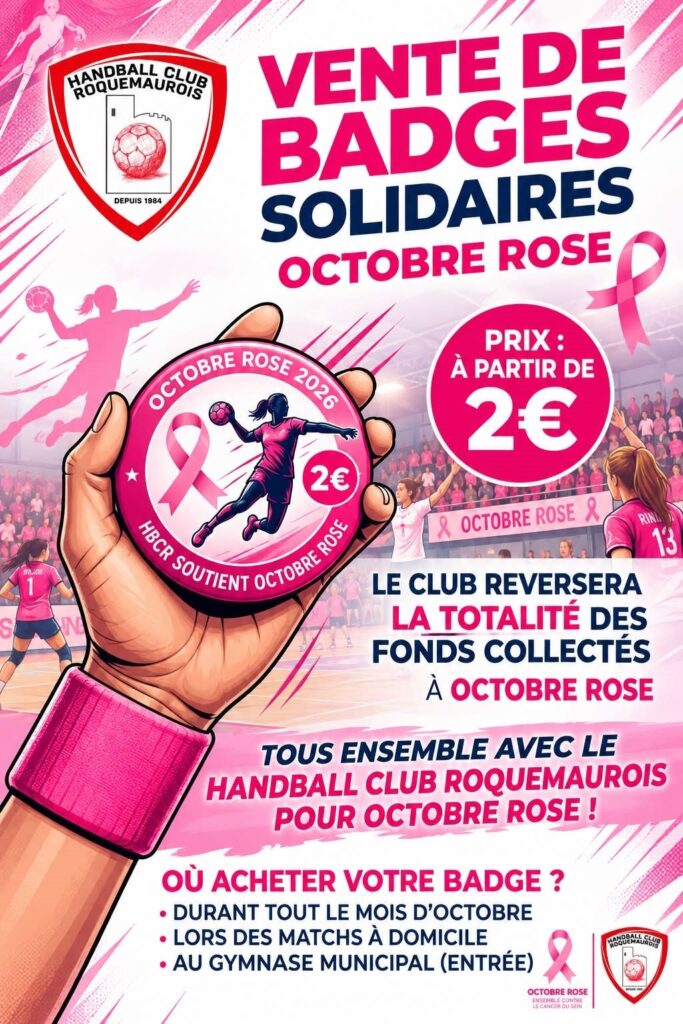 OCTOBRE ROSE : LE HANDBALL CLUB ROQUEMAUROIS SE MOBILISE !