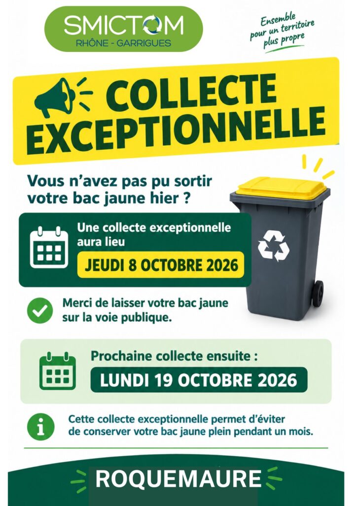 COLLECTE EXCEPTIONNELLE – ROQUEMAURE